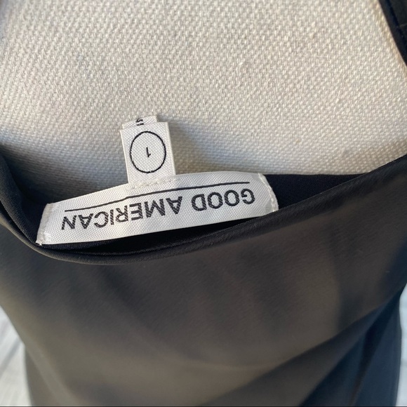 Good American black midi satin Slip dress size small - Picture 7 of 7